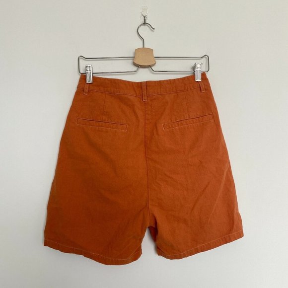 L.F. Markey Women's Henry Pleated Shorts in Burnt Orange Size US 4 - Picture 5 of 7